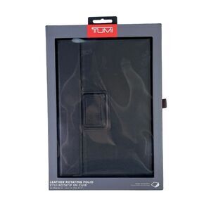 TUMI Rotating Folio Case - For iPad Air 2 - Black Leather - 12” x 7.8” x 0.9”